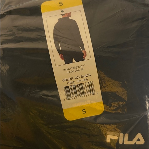 NWT Fila Men Performance Hoodie BLACK - size S sweatshirt comfy cozy activewear - Picture 9 of 9